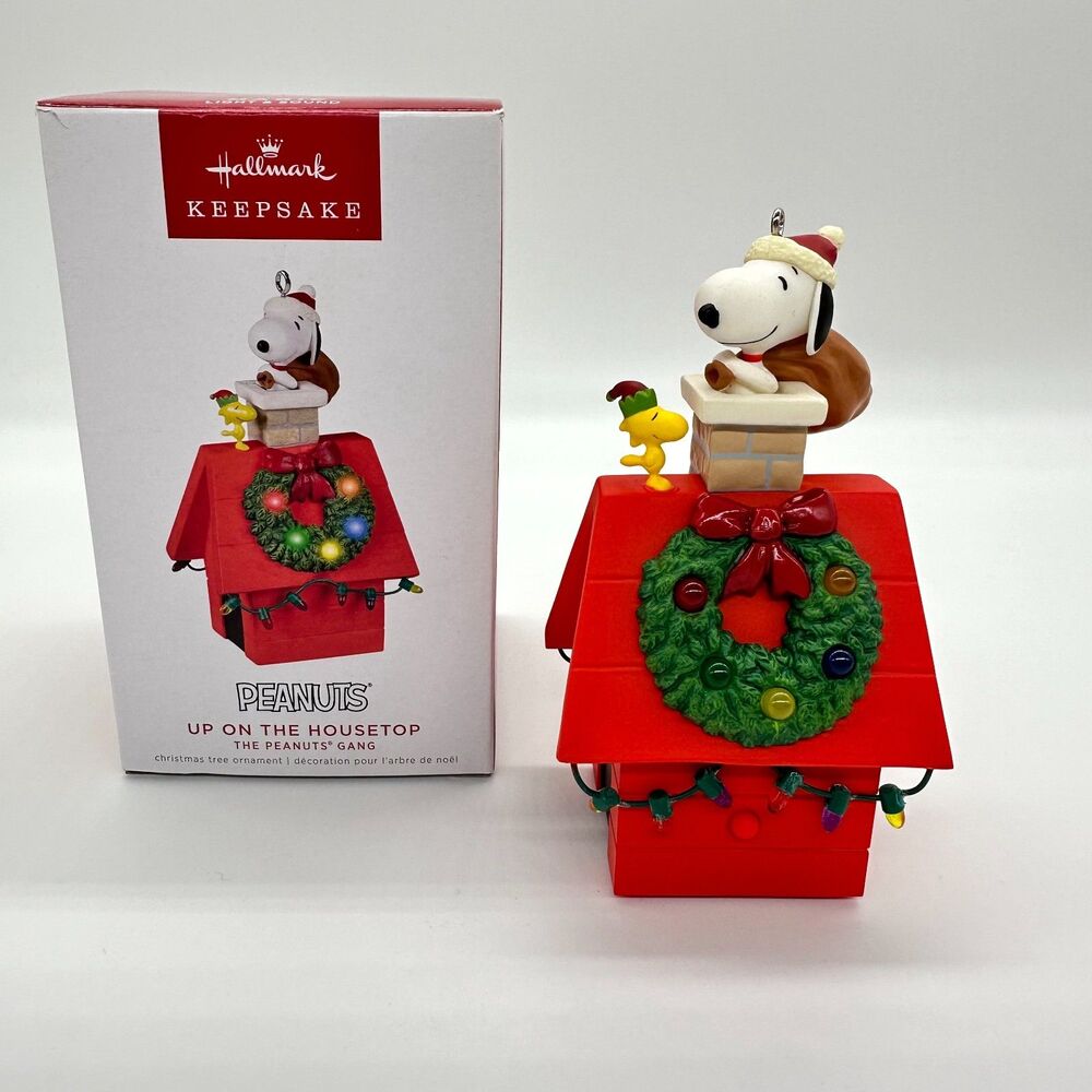 Hallmark Peanuts Up On the Housetop Snoopy Woodstock Musical 2022 Ornament